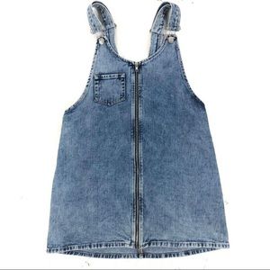 Pacsun Denim Overall Dress Large Full Zip Front